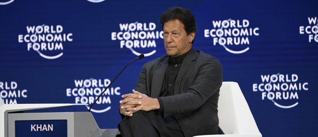 Imran Khan, Prime Minister of Pakistan speaking in the Special Address by Imran Khan, Prime Minister of Pakistan session at the World Economic Forum Annual Meeting 2020 in Davos-Klosters, Switzerland, 22 January. Congress Centre - Plenary. Copyright by World Economic Forum / Valeriano Di Domenico