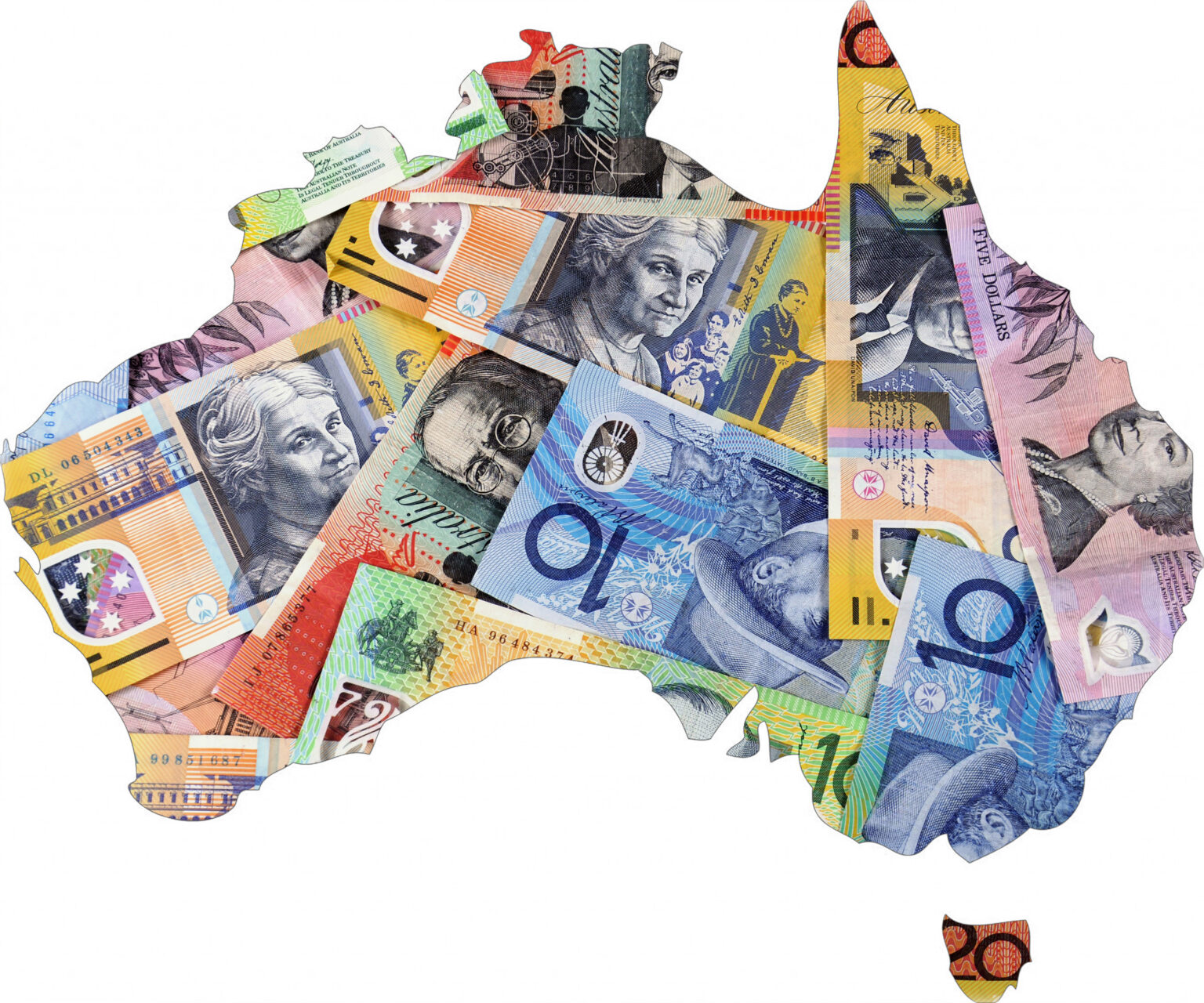Map,Of,Australia,With,Australian,Money,Dollar,Notes.