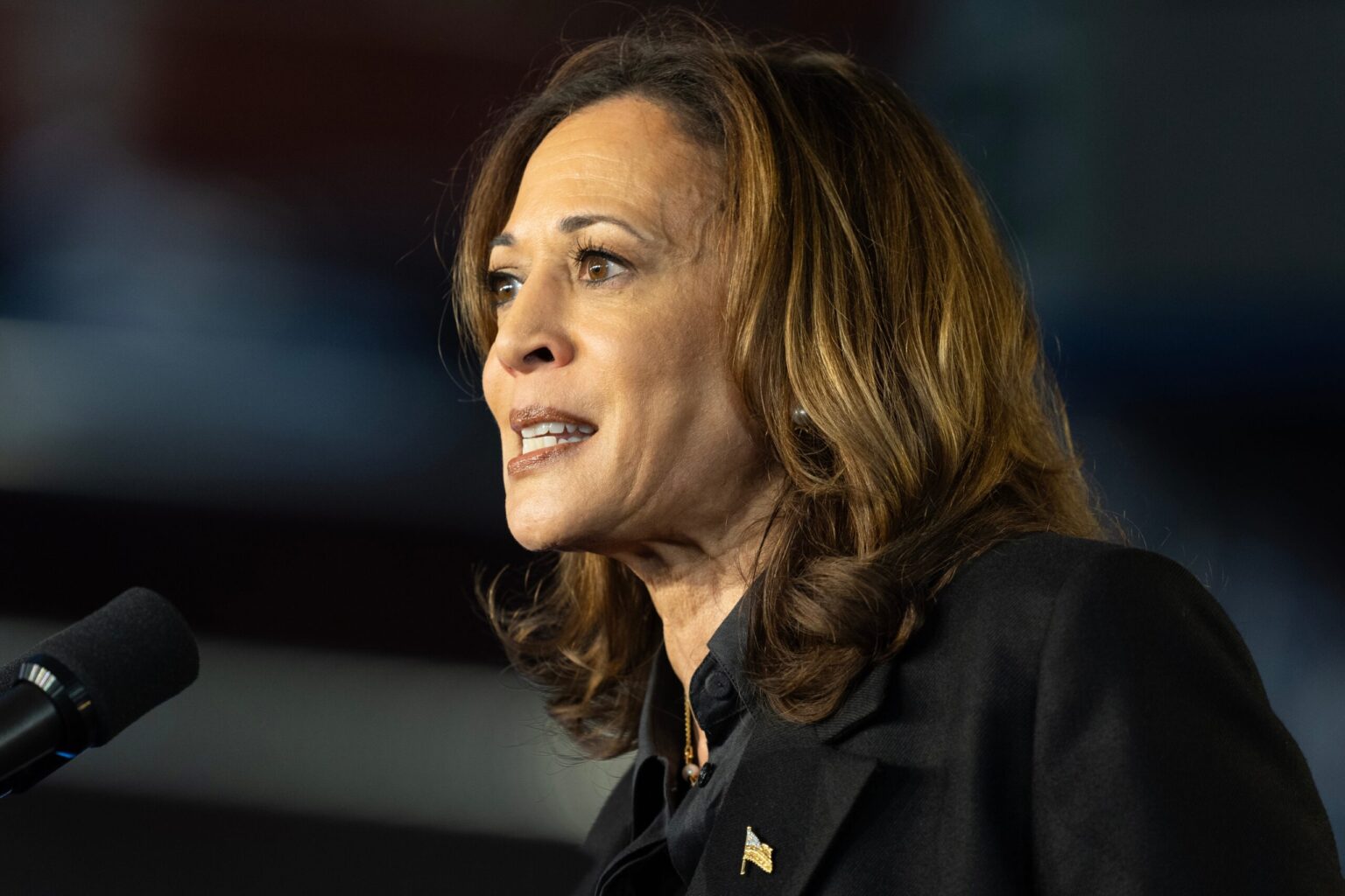 Vice,President,Kamala,Harris,Speaks,On,The,Stage,As,She