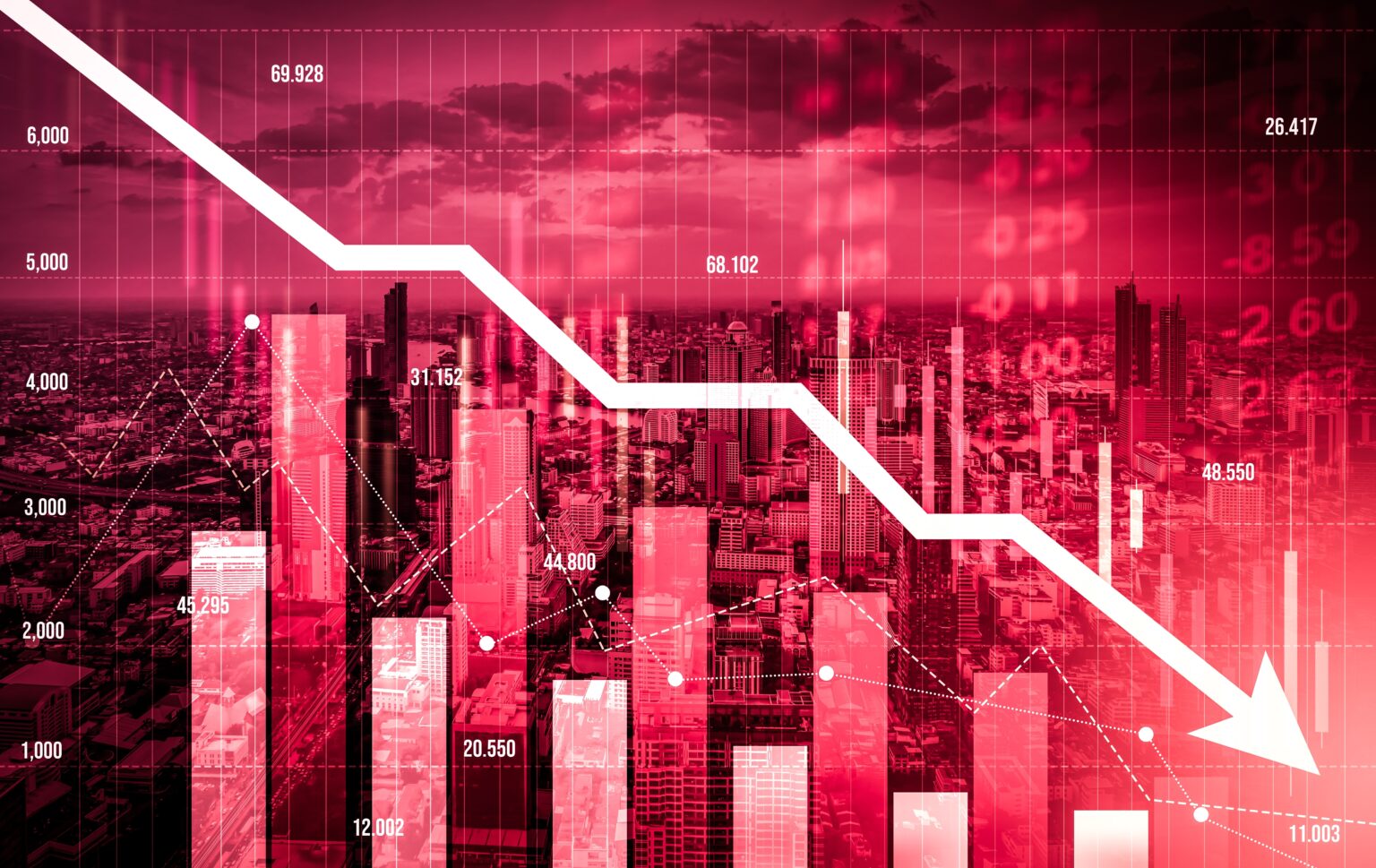 Stock,Market,Crash,,Declined,Economic,,Graph,Falling,Down,And,Digital