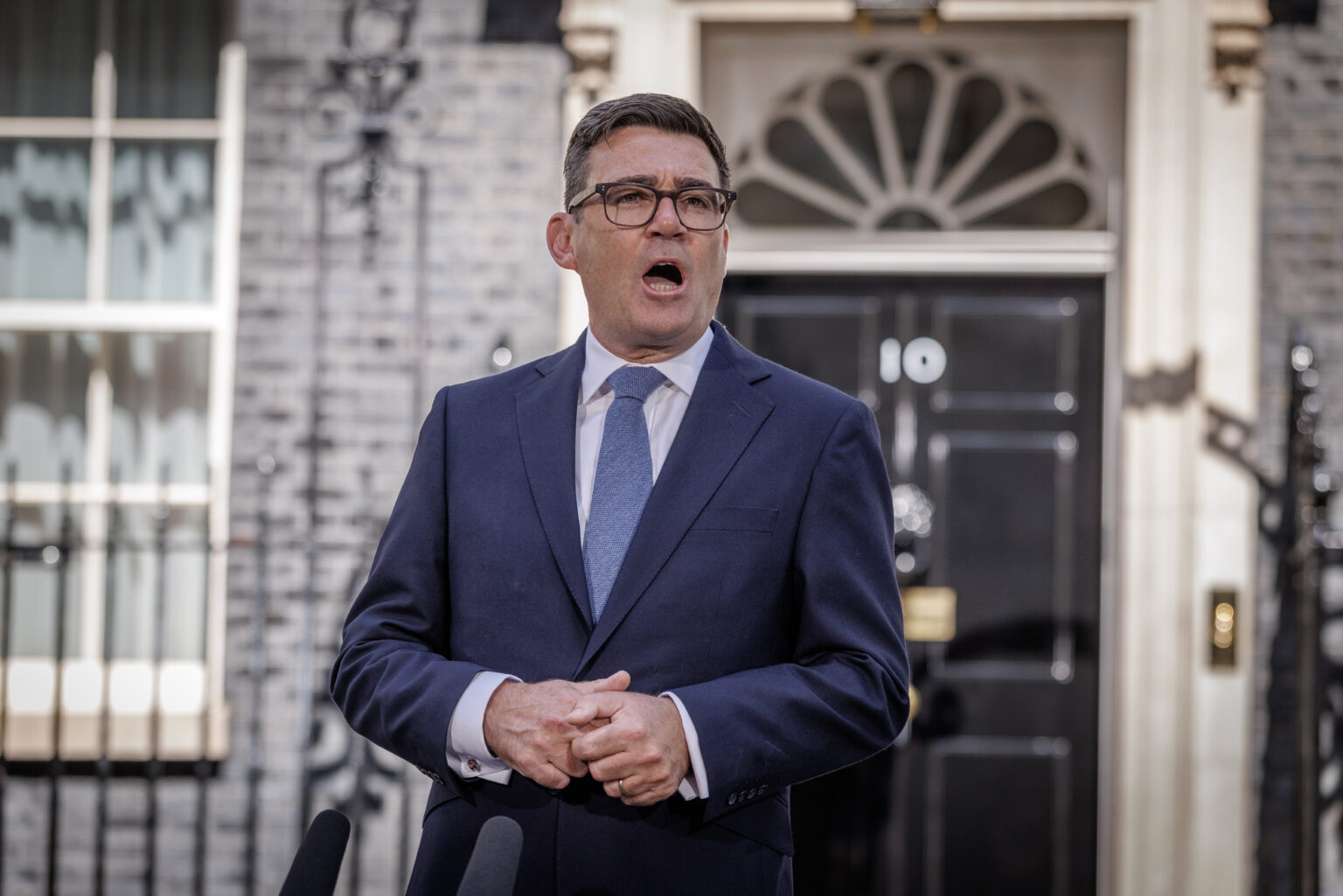 Andy Burnham delivers his inaugural speech as UK's new Prime Minister on July 20 (Photo by Dan Kitwood/Getty Images)